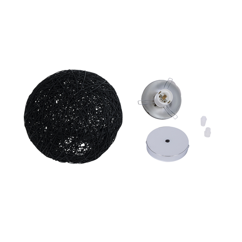 GLOBOSTAR® OCEANA 01356 Boho Κρεμαστό Φωτιστικό Οροφής με Ντουί 1 x E27 AC 220-240V IP20 - Μαύρο - Μ20 x Π20 x Υ20cm