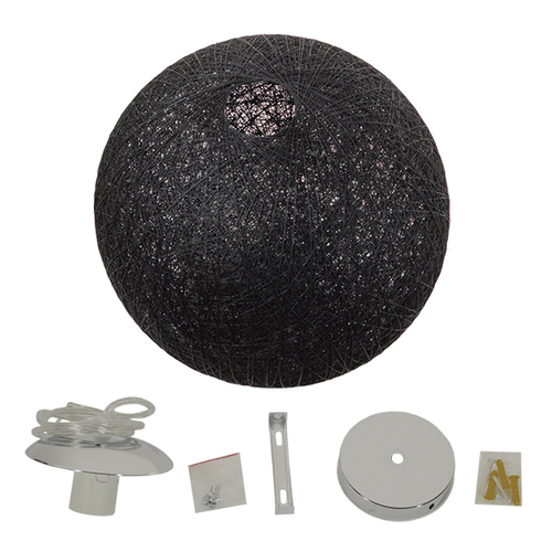 GLOBOSTAR® OCEANA 01364 Boho Κρεμαστό Φωτιστικό Οροφής με Ντουί 1 x E27 AC 220-240V IP20 - Μαύρο - Μ60 x Π60 x Υ60cm