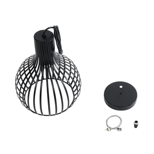 GLOBOSTAR® SCANDI 01386 Vintage Κρεμαστό Φωτιστικό Οροφής με Ντουί 1 x E27 AC 220-240V IP20 - Μαύρο - Μ23 x Π23 x Υ30cm