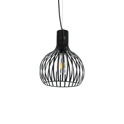 GLOBOSTAR® SCANDI 01386 Vintage Κρεμαστό Φωτιστικό Οροφής με Ντουί 1 x E27 AC 220-240V IP20 - Μαύρο - Μ23 x Π23 x Υ30cm