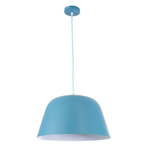 GLOBOSTAR® UPVALE 01286 Μοντέρνο Κρεμαστό Φωτιστικό Οροφής με Ντουί 1 x E27 AC 220-240V IP20 - Γαλάζιο & Λευκό - Μ40 x Π40 x Υ24cm