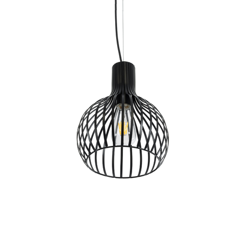 GLOBOSTAR® SCANDI 01386 Vintage Κρεμαστό Φωτιστικό Οροφής με Ντουί 1 x E27 AC 220-240V IP20 - Μαύρο - Μ23 x Π23 x Υ30cm