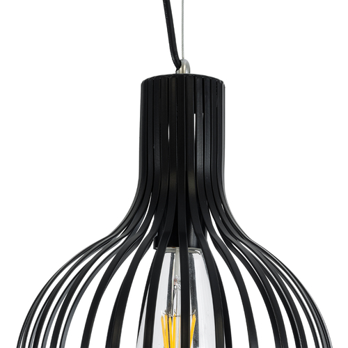 GLOBOSTAR® SCANDI 01386 Vintage Κρεμαστό Φωτιστικό Οροφής με Ντουί 1 x E27 AC 220-240V IP20 - Μαύρο - Μ23 x Π23 x Υ30cm