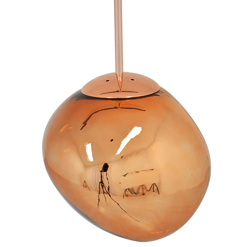 GLOBOSTAR® DIXAR 01461 Μοντέρνο Κρεμαστό Φωτιστικό Οροφής με Ντουί 1 x E27 AC 220-240V IP20 - Χάλκινο Φιμέ - Μ28 x Π28 x Υ40cm