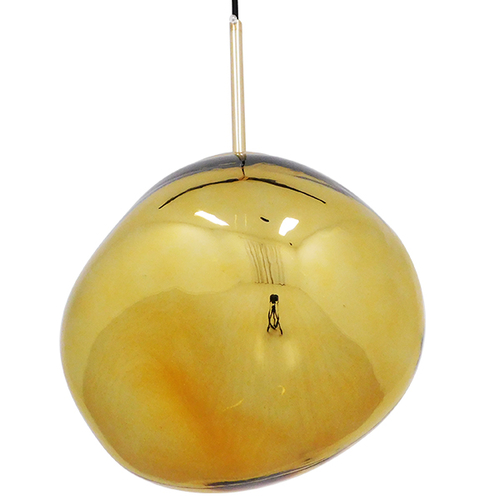 GLOBOSTAR® DIXAR 01462 Μοντέρνο Κρεμαστό Φωτιστικό Οροφής με Ντουί 1 x E27 AC 220-240V IP20 - Χρυσό Φιμέ - Μ28 x Π28 x Υ40cm