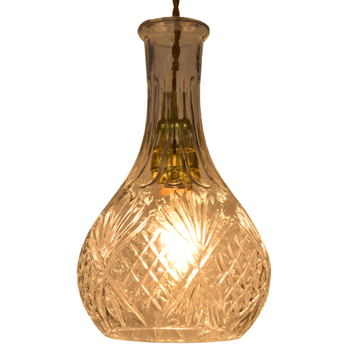 GLOBOSTAR® WHISKEY 01514 Vintage Κρεμαστό Φωτιστικό Οροφής με Ντουί 1 x E27 AC 220-240V IP20 - Διάφανο - Μ14 x Π14 x Υ23cm