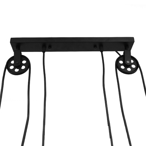 GLOBOSTAR® CARILO 01550 Vintage Κρεμαστό Φωτιστικό Οροφής με Ντουί 2 x E27 AC 220-240V IP20 - Μαύρο & Χρυσό - Μ72 x Π26 x Υ120cm