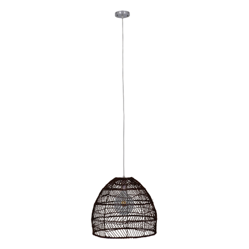 GLOBOSTAR® MALIBU 00970 Boho Κρεμαστό Φωτιστικό Οροφής με Ντουί 1 x E27 AC 220-240V IP20 - Καφέ - Μ40 x Π40 x Υ35cm