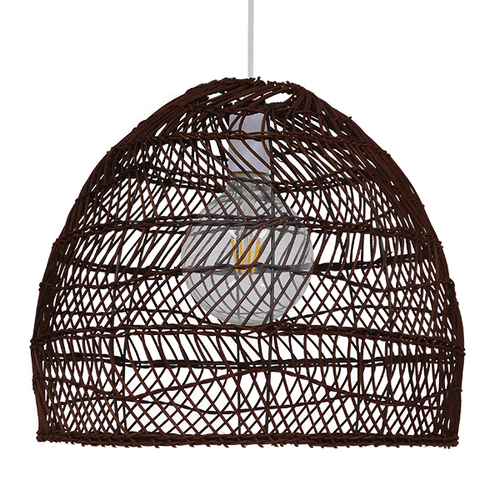 GLOBOSTAR® MALIBU 00970 Boho Κρεμαστό Φωτιστικό Οροφής με Ντουί 1 x E27 AC 220-240V IP20 - Καφέ - Μ40 x Π40 x Υ35cm