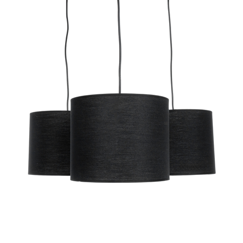 GLOBOSTAR® RAMSON 01525 Μοντέρνο Κρεμαστό Φωτιστικό Οροφής με Ντουί 3 x E27 AC 220-240V IP20 - Μαύρο & Μπεζ - Μ65 x Π65 x Υ20cm