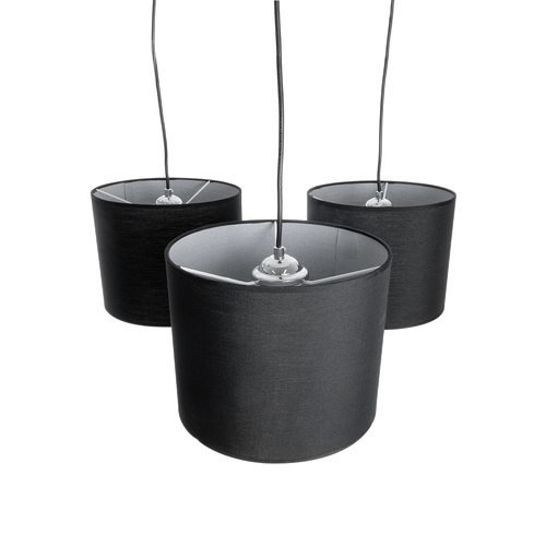 GLOBOSTAR® RAMSON 01525 Μοντέρνο Κρεμαστό Φωτιστικό Οροφής με Ντουί 3 x E27 AC 220-240V IP20 - Μαύρο & Μπεζ - Μ65 x Π65 x Υ20cm