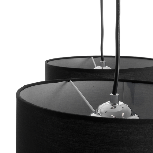 GLOBOSTAR® RAMSON 01525 Μοντέρνο Κρεμαστό Φωτιστικό Οροφής με Ντουί 3 x E27 AC 220-240V IP20 - Μαύρο & Μπεζ - Μ65 x Π65 x Υ20cm