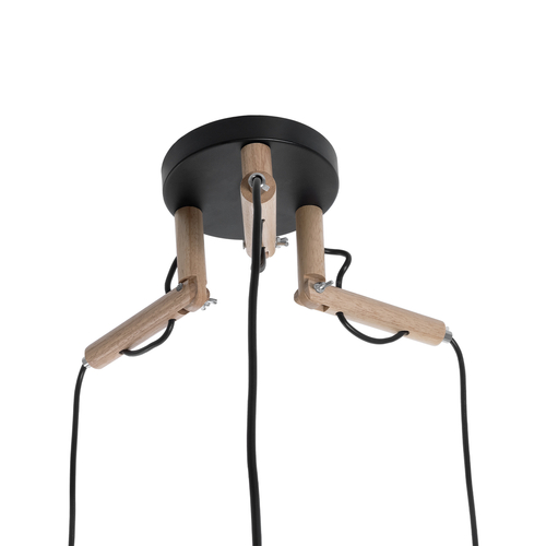 GLOBOSTAR® RAMSON 01525 Μοντέρνο Κρεμαστό Φωτιστικό Οροφής με Ντουί 3 x E27 AC 220-240V IP20 - Μαύρο & Μπεζ - Μ65 x Π65 x Υ20cm