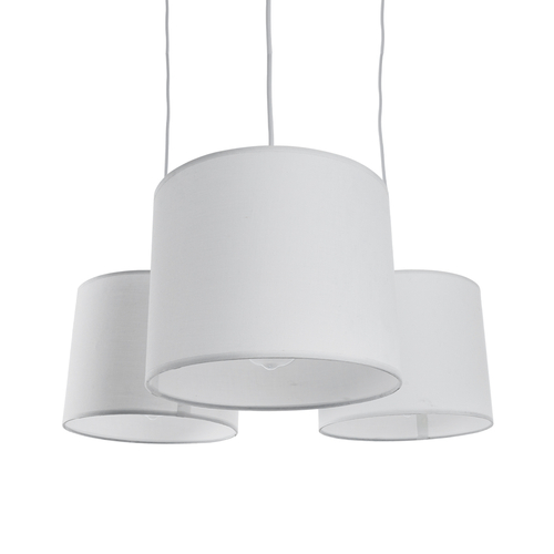 GLOBOSTAR® RAMSON 01526 Μοντέρνο Κρεμαστό Φωτιστικό Οροφής με Ντουί 3 x E27 AC 220-240V IP20 - Λευκό & Μπεζ - Μ65 x Π65 x Υ20cm