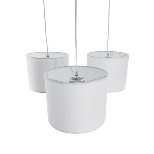 GLOBOSTAR® RAMSON 01526 Μοντέρνο Κρεμαστό Φωτιστικό Οροφής με Ντουί 3 x E27 AC 220-240V IP20 - Λευκό & Μπεζ - Μ65 x Π65 x Υ20cm