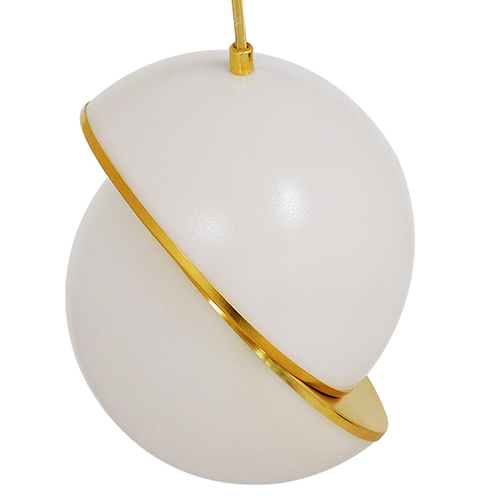 GLOBOSTAR® HUDSON 01554 Μοντέρνο Κρεμαστό Φωτιστικό Οροφής με Ντουί 1 x E27 AC 220-240V IP20 - Λευκό & Χρυσό - Μ20 x Π20 x Υ25cm