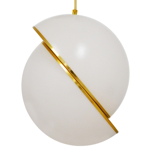 GLOBOSTAR® HUDSON 01555 Μοντέρνο Κρεμαστό Φωτιστικό Οροφής με Ντουί 1 x E27 AC 220-240V IP20 - Λευκό & Χρυσό - Μ30 x Π30 x Υ34cm