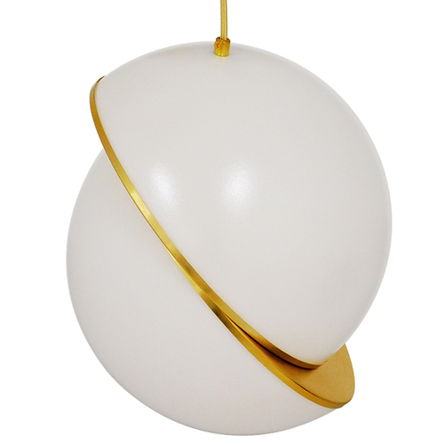 GLOBOSTAR® HUDSON 01555 Μοντέρνο Κρεμαστό Φωτιστικό Οροφής με Ντουί 1 x E27 AC 220-240V IP20 - Λευκό & Χρυσό - Μ30 x Π30 x Υ34cm