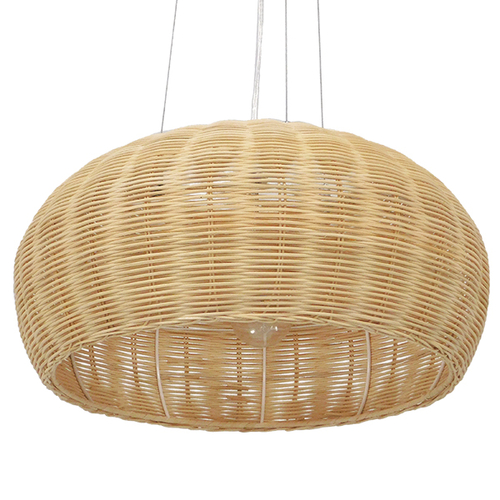 GLOBOSTAR® DE LA MER 01624 Boho Κρεμαστό Φωτιστικό Οροφής με Ντουί 3 x E27 AC 220-240V IP20 - Μπεζ - Μ45 x Π45 x Υ24cm