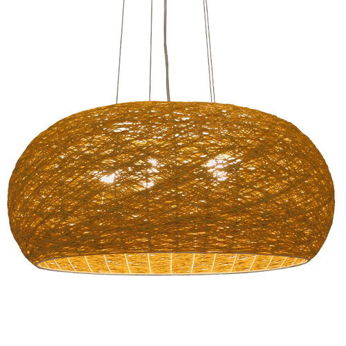 GLOBOSTAR® FIJI INCASS 01628 Vintage Κρεμαστό Φωτιστικό Οροφής με Ντουί 5 x E27 AC 220-240V IP20 - Μπεζ - Μ60 x Π60 x Υ29cm