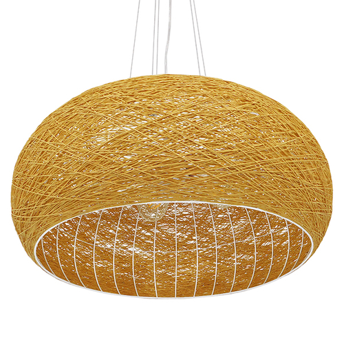 GLOBOSTAR® FIJI INCASS 01628 Vintage Κρεμαστό Φωτιστικό Οροφής με Ντουί 5 x E27 AC 220-240V IP20 - Μπεζ - Μ60 x Π60 x Υ29cm