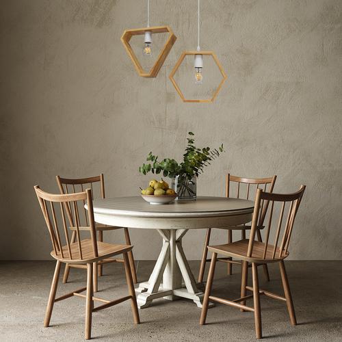 GLOBOSTAR® ELISE 01430 Μοντέρνο Κρεμαστό Φωτιστικό Οροφής με Ντουί 1 x E27 AC 220-240V IP20 - Μπεζ & Λευκό - Μ29 x Π8 x Υ28cm