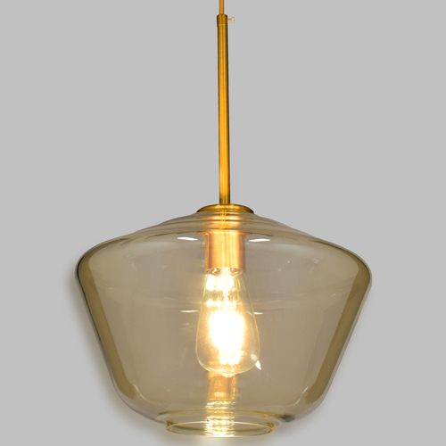 GLOBOSTAR® AMARIS 00870 Μοντέρνο Κρεμαστό Φωτιστικό Οροφής με Ντουί 1 x E27 AC 220-240V IP20 - Χρυσό Πλατίνα & Μελί - Μ30 x Π30 x Y22cm