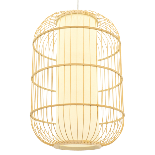 GLOBOSTAR® HIBISCUS 00891 Boho Κρεμαστό Φωτιστικό Οροφής με Ντουί 1 x E27 AC 220-240V IP20 - Μπεζ - Μ40 x Π40 x Υ60cm