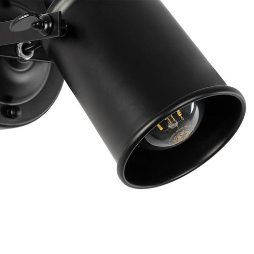 GLOBOSTAR® JAKE 00948 Μοντέρνο Φωτιστικό Τοίχου - Απλίκα με Ντουί 1 x E27 AC 220-240V IP20 - Μαύρο - Μ9 x Π22 x Y22cm