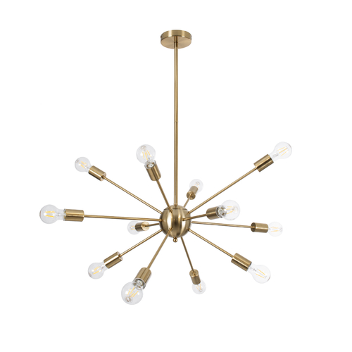 GLOBOSTAR® MILANO 01485 Μοντέρνο Φωτιστικό Οροφής με Ντουί 12 x E27 AC 220-240V IP20 - Χρυσό - Μ80 x Π80 x Υ80cm