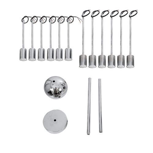 GLOBOSTAR® MILANO 01487 Μοντέρνο Φωτιστικό Οροφής με Ντουί 12 x E27 AC 220-240V IP20 - Ασημί - Μ80 x Π80 x Υ80cm