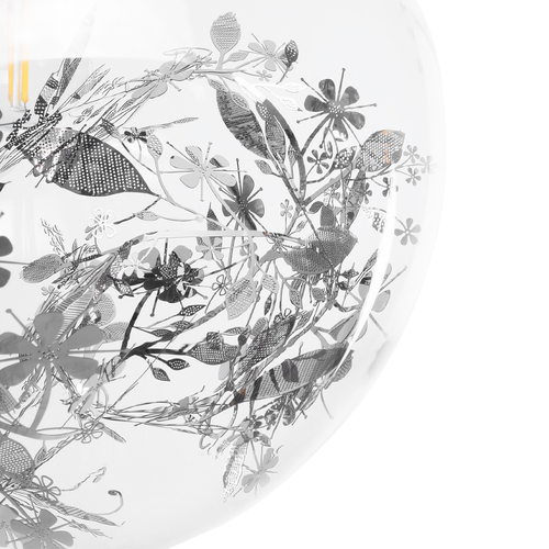 GLOBOSTAR® HARPER 01510 Μοντέρνο Κρεμαστό Φωτιστικό Οροφής με Ντουί 1 x E27 AC 220-240V IP20 - Διάφανο & Ασημί - Μ25 x Π25 x Υ30cm