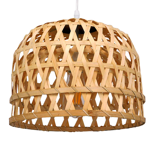 GLOBOSTAR® MANGEA 01634 Boho Κρεμαστό Φωτιστικό Οροφής με Ντουί 1 x E27 AC 220-240V IP20 - Μπεζ - Μ32 x Π32 x Υ30cm