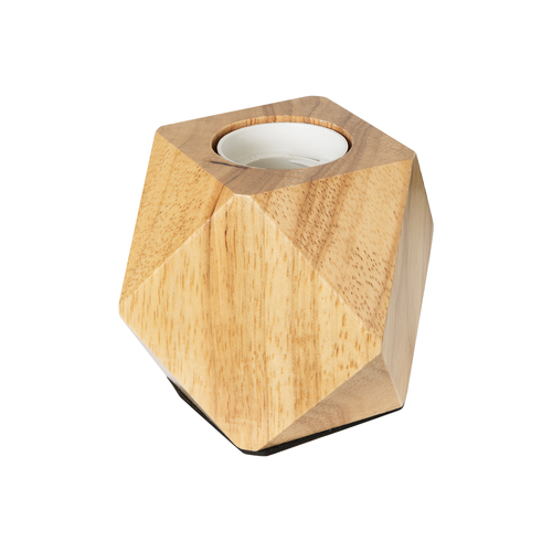 GloboStar® RHOMBUS 99401 Μοντέρνο Επιτραπέζιο Φωτιστικό Πορτατίφ Μονόφωτο 1 x E27 IP20 Μπεζ Ξύλο - M8 x Π8 x Υ8cm