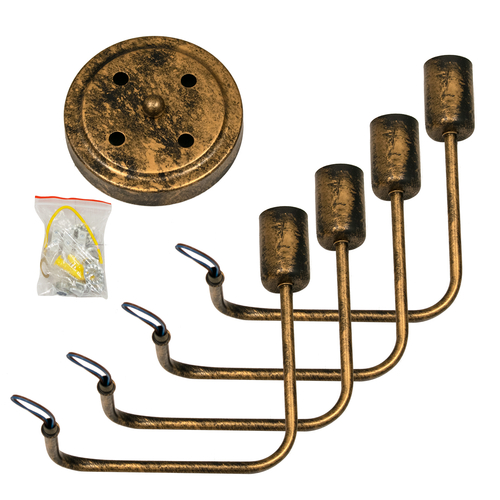 GLOBOSTAR® LIBERTA 00839 Μοντέρνο Φωτιστικό Οροφής με Ντουί 4 x E27 AC 220-240V IP20 - Χάλκινο - Μ44.5 x Π44.5 x Υ12cm