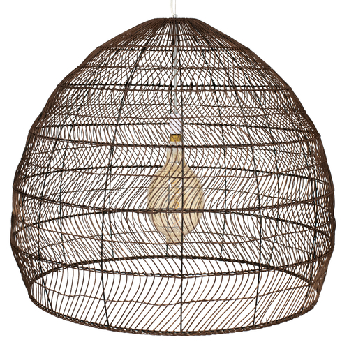 GLOBOSTAR® MALIBU 00967 Boho Κρεμαστό Φωτιστικό Οροφής με Ντουί 1 x E27 AC 220-240V IP20 - Καφέ - Μ100 x Π100 x Y86cm