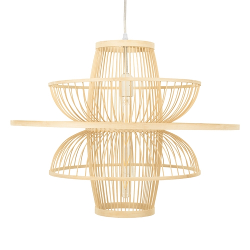 GLOBOSTAR® BALI 00862 Boho Κρεμαστό Φωτιστικό Οροφής με Ντουί 1 x E27 AC 220-240V IP20 - Μπεζ - Μ60 x Π60 x Υ45cm