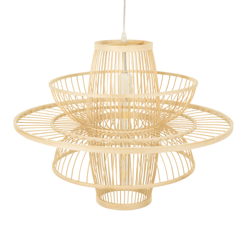 GLOBOSTAR® BALI 00862 Boho Κρεμαστό Φωτιστικό Οροφής με Ντουί 1 x E27 AC 220-240V IP20 - Μπεζ - Μ60 x Π60 x Υ45cm