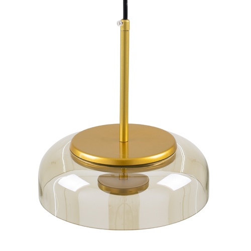 GLOBOSTAR® CHARLOTTE 00744 Μοντέρνο Κρεμαστό Φωτιστικό Οροφής LED 5W 500lm 180° AC 220-240V IP20 Θερμό Λευκό 2700K - Lumileds SMD Chip - Μελί & Χρυσό - Μ23 x Π23 x Υ23cm - 2 Χρόνια Εγγύηση