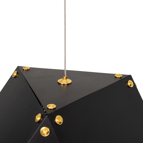 GLOBOSTAR® WELLES REPLICA 00797 Μοντέρνο Κρεμαστό Φωτιστικό Οροφής με Ντουί 6 x E14 AC 220-240V IP20 - Μαύρο & Χρυσό - Μ98 x Π32 x Υ30cm