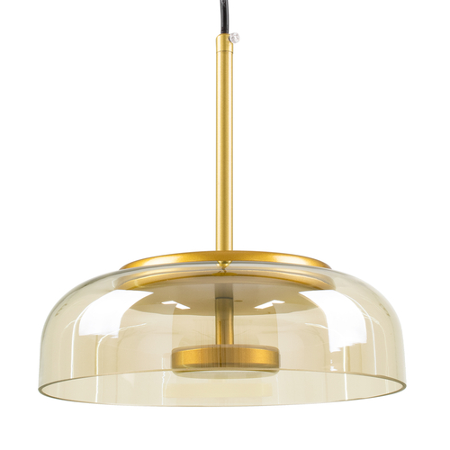 GLOBOSTAR® CHARLOTTE 00744 Μοντέρνο Κρεμαστό Φωτιστικό Οροφής LED 5W 500lm 180° AC 220-240V IP20 Θερμό Λευκό 2700K - Lumileds SMD Chip - Μελί & Χρυσό - Μ23 x Π23 x Υ23cm - 2 Χρόνια Εγγύηση