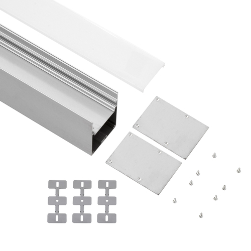 GloboStar® SURFACEPENDANT-PROFILE 70826-3M Προφίλ Αλουμινίου - Βάση & Ψύκτρα Ταινίας LED με Λευκό Γαλακτερό Κάλυμμα - Επιφανειακή & Κρεμαστή Χρήση - Πατητό Κάλυμμα - Ασημί - 3 Μέτρα - Μ300 x Π5 x Υ7cm