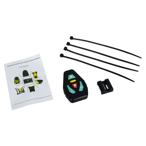 GloboStar® 79069 Γιλέκο Ασφαλείας Φωσφοριζέ Αντανακλαστικό για Ποδηλάτες & Runners με Φωτεινή Σήμανση LED - Ενσωματωμένη Μπαταρία 650mAh DC 5V Επαναφορτιζόμενο με Καλώδιο Τροφοδοσίας USB & Ασύρματο Χειριστήριο - Λαχανί Φωσφοριζέ & Μαύρο Αδιάβροχο IP65