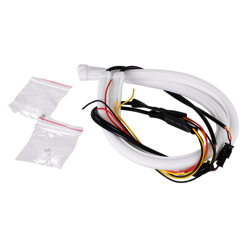 GLOBOSTAR® DRL 81724 Φώτα Ημέρας DRL & Φλας LED 8W/16W 700lm/1400lm 200° DC 12V Αδιάβροχο IP65 Ψυχρό Λευκό 6000K & Πορτοκαλί - Μ45 x Π1.3 x Υ1.3cm - Πακέτο 2 Τεμαχίων - 1 Χρόνο Εγγύηση