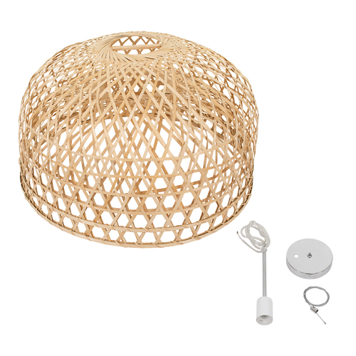 GLOBOSTAR® MANGEA 00717 Boho Κρεμαστό Φωτιστικό Οροφής με Ντουί 1 x E27 AC 220-240V IP20 - Μπεζ - Μ100 x Π100 x Υ59cm