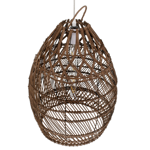 GLOBOSTAR® TAHITI 00711 Boho Κρεμαστό Φωτιστικό Οροφής με Ντουί 1 x E27 AC 220-240V IP20 - Καφέ - Μ38 x Π38 x Υ50cm
