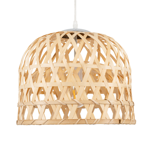 GLOBOSTAR® MANGEA 00715 Boho Κρεμαστό Φωτιστικό Οροφής με Ντουί 1 x E27 AC 220-240V IP20 - Μπεζ - Μ35 x Π35 x Υ22cm