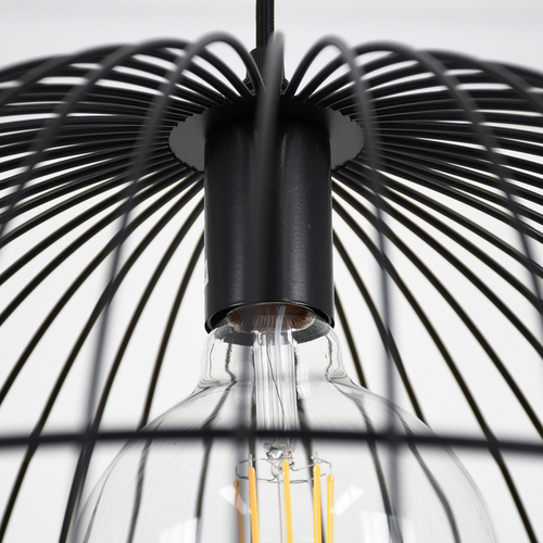 GLOBOSTAR® NEVIS 00681 Μοντέρνο Κρεμαστό Φωτιστικό Οροφής με Ντουί 1 x E27 AC 220-240V IP20 - Μαύρο & Μπεζ - Μ49 x Π49 x Υ34.5cm