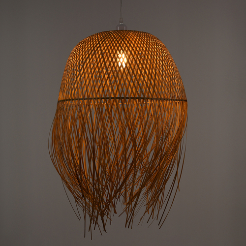 GLOBOSTAR® MANILA 00713 Boho Κρεμαστό Φωτιστικό Οροφής με Ντουί 1 x E27 AC 220-240V IP20 - Μπεζ - Μ50 x Π50 x Υ70cm