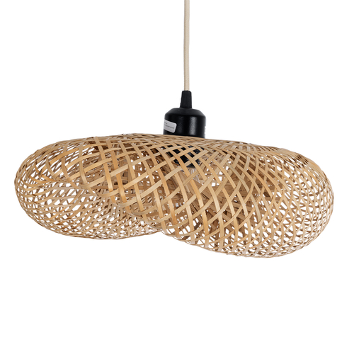 GLOBOSTAR® MEXICO 00718 Boho Κρεμαστό Φωτιστικό Οροφής με Ντουί 1 x E27 AC 220-240V IP20 - Μπεζ - Μ40 x Π30 x Υ18cm